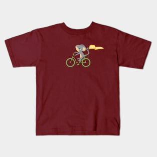 Mouse riding a bike Kids T-Shirt